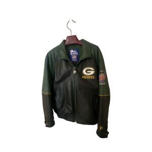 VTG 90s Pro Player Packers Super Bowl XXXI Leather Jacket Men's M NFL Rare